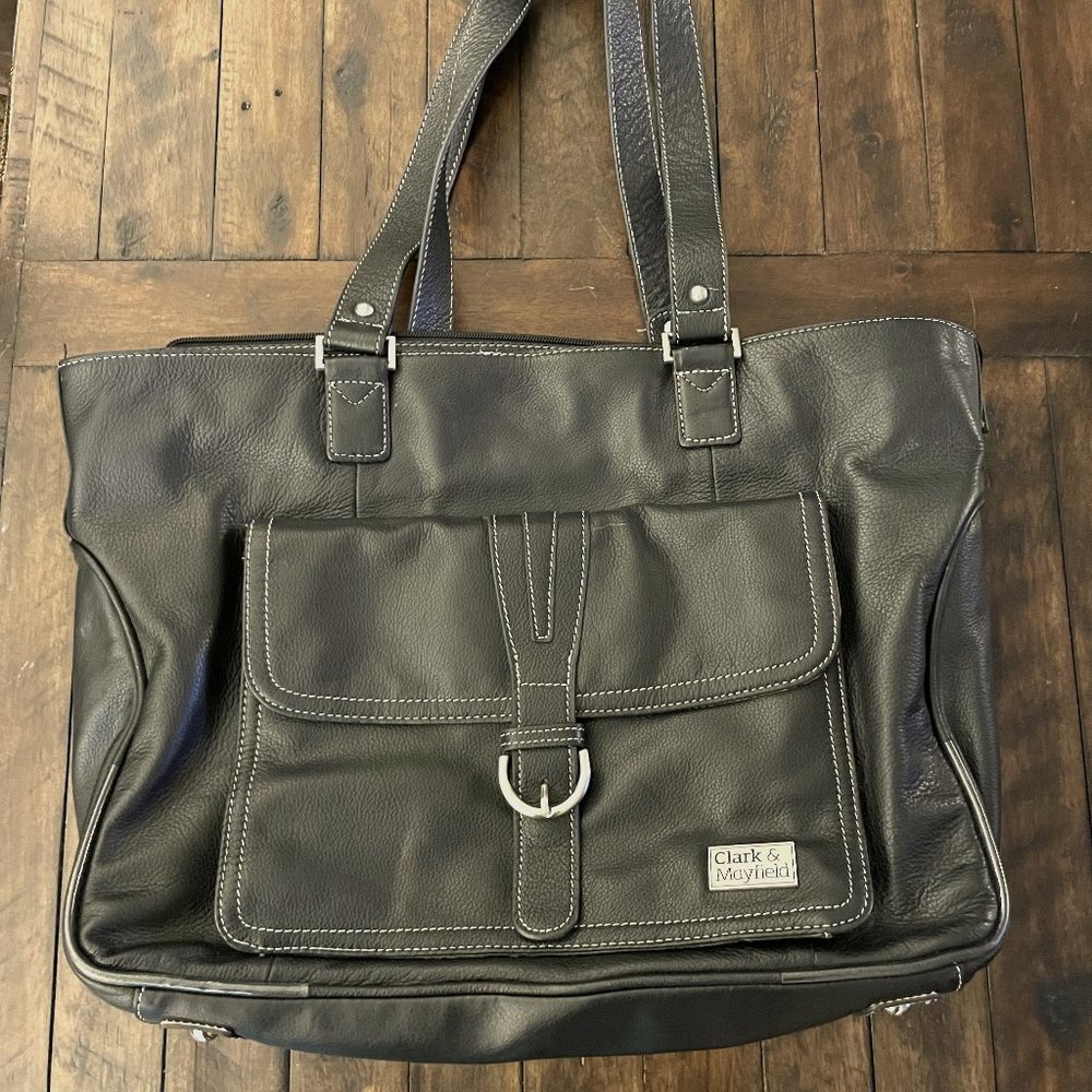 Clark & Mayfield Women's Stafford Pro Leather Laptop Tote Bag - 15.6in